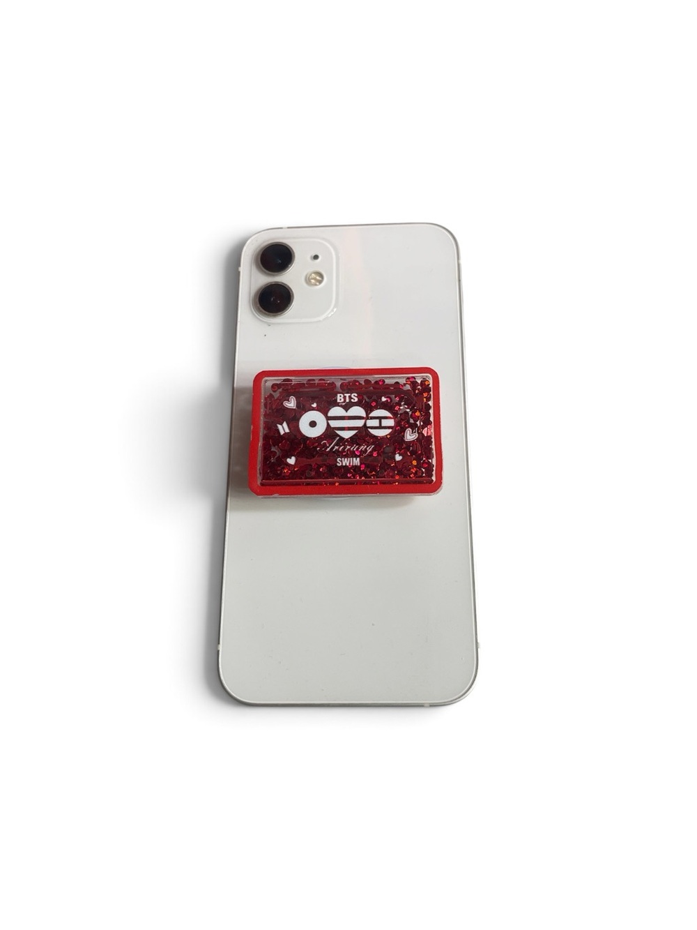 BTS Red Glitter Shaker Phone Grip